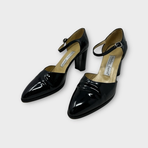 Charles David Patent Leather Mary Jane Block Heels Black Size 7 - Picture 5 of 8